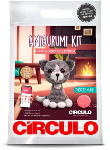 CÍRCULO Amigurumi Häkelset - Katzen & Hunde - Alles enthalten Einfache Anleitung - Häkelset für Fortgeschrittene - Häkelset - Tier Häkelset, Premium Amigurumi Garn zum Häkeln - Persisch
