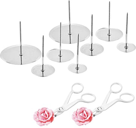 Gâteau Fleur Nails Clou A Fleur Patisserie Clous à Fleurs En Acier Inoxydable Ciseaux En Fondant Gâteau Décor Bâton De Crème Glacée Gâteau Outils Pour Fleurs De Glaçage Décoration, 10 Pièces