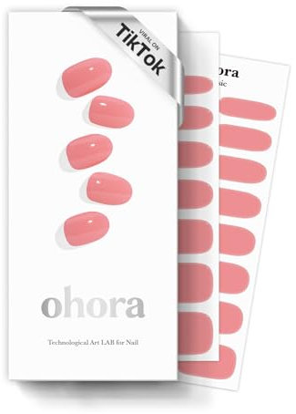 ohora Halbgehärtete Gel-Nagelstreifen von (N Cream Glow) – Funktioniert mit allen Nagellampen, Salonqualität, langlebig, einfach anzubringen und zu entfernen – Pink