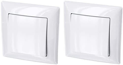 2er Pack, Unterputz Ein-/Ausschalter, Steckklemme, All-in-One, Serie G1 reinweiß