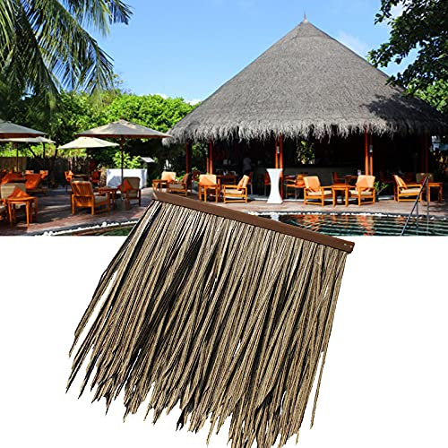 kiosbibi Toit de Palme Panneaux Ambiance Exotique Ignifuge Chaume Paille pour PE Matériel Plus Durable Hawaïen Parasol Abri Jardin Gazebo Parasol Tiki Bar Ferme(Size:30pcs,Color:Vieille Paille)
