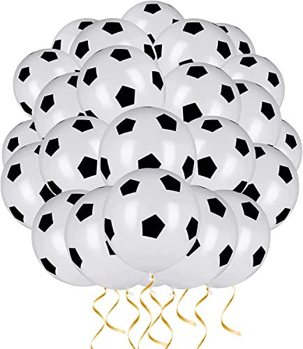 16 Pcs Black Soccer Latex Balloons 12 Inch Football Balloons,Black White Soccer Balloons,Birthday Balloons for Sport Theme Party,World Cup Party Kids Birthday Party,Football Fans Party Supplies