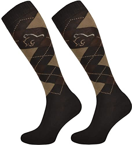 Comodo STPDJ Chaussettes d'Équitation à Carreaux Pour Cavaliers | En Coton Pour Femme, Homme et Enfant, STPDJ - RS14, 35-38