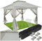 tectake® Tonnelle de Jardin 364x364x294cm en Acier époxy Pliable Tente de réception, Imperméable, 4 Panneaux, Sac de Transport Inclus, Tonnelle terrasse Exterieur Tente de réception Mariage Baptême