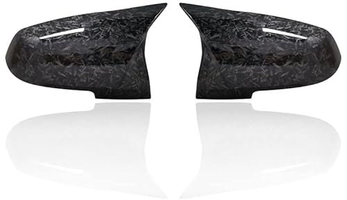 Auto Spiegelkappen Für BMW 1er 2er 3er 4er F20 F30 F31 F32 F34 F36 E84 2014-2018 ABS Schwarz glänzend 1 Paar Seitenrückspiegel-Abdeckkappen Rückspiegelkappe (Farbe : Forged Carbon Look)