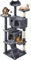 Yaheetech Árbol Rascador para Gatos de 158 cm con Plataforma Torre Escalador para 1-3 Gatos Medianos con Bolas 49x49x158 cm Gris Oscuro Gris Oscuro
