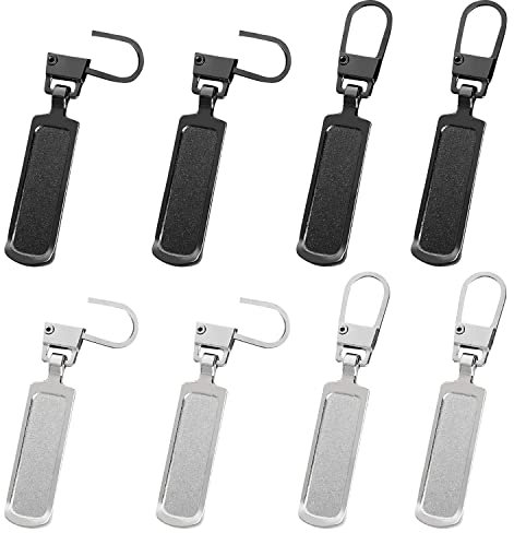 NTGRTY 8 Stück Reißverschluss Zipper,Ersatz Zipper für Reißverschluss,Reißverschluss Schieber Pull Tab für Mantel,Koffer,Jeans,Tasche,Reißverschluss Puller Laschen