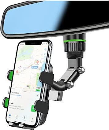 CGEAMDY Support Téléphone Rétroviseur Voiture, Multifonctionelle Support Telephone Rétroviseur Support Siège Arrière, Universel Rotatif à 360 Degrés Support Smartphone pour Smartphone (Vert)