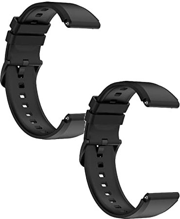 Lot de 2 bracelets de rechange réglables en silicone compatibles avec Xiaomi Mi Watch, Watch S1/S1 Active, Color Sport, Métal