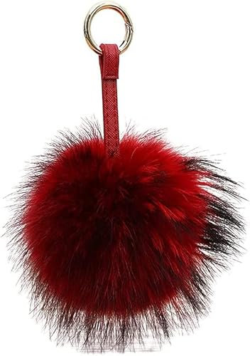 Damen Kaninchenfell Anhänger Taschenanhänger Schlüsselanhänger Echtfell Pelz Bommel Handtaschen, Taschen und Auto-Rückspiegel