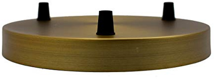 LEDSone Deckenrosette aus Metall zur Deckenaufhängung, Halterung, komplettes Montageset mit Seitenbeschlägen, antiker Deckenbaldachin (Gelbes Messing)