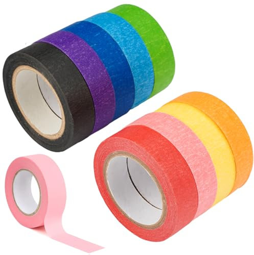 Rairsky 9 Rollen Kreppband Bunt Abklebeband Washi Tape Set,15mm x 12m Masking Painters Tape Washitape Buntes Farbiges Klebeband Bunt für Scrapbooking, Kinder, Alle DIY Begeisterten