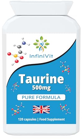 InfiniVit - Taurine Pure Formula Vegan Amino Acid High Strenght Taurine 4 Months Supply, 120 Capsules