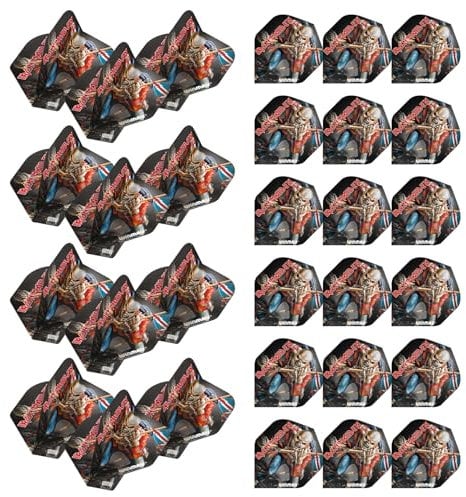 WINMAU Rock Legends Dart-Flights, 10 Sets pro Packung (insgesamt 30 Dart-Flights), erhältlich in verschiedenen Designs (Iron Maiden, Trooper)