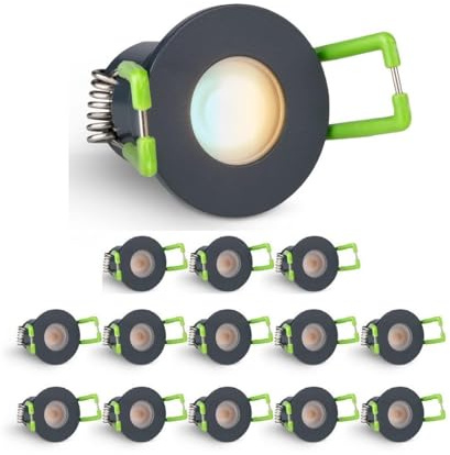 3W Mini LED Spots CCT Farbwechsel Warm-Neutral-Kalt-Weiß , Farbtemperatur einstellbar + Dimmbar über Funk & Wifi, smarthome Einbaustrahler IP65 Schutz für Innen- und Außen (Anthrazit, 14x Minispot)