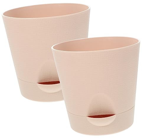 POPETPOP 1 Jeu Pot de Fleur Rond Automatique Absorbant l'eau Pots de Violettes africaines arroser Les jardinières de Plantes Grasses Pot de Fleur Interieur Jardiniere Plastique planteur