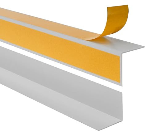 Quest Winkelleiste Kantenschutz Selbstklebend – Kunststoff PVC – für Innenecken – 15x15mm, 100cm, Grau
