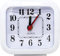 Réveil à quartz analogique, réveils de chevet avec fonction lumière, alimenté par batterie, réveil pour enfants, alarme portable (blanc)