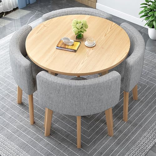 YDkjwjw Runder Konferenztisch und Stuhl, Kombination aus Büro, Empfangsraum, Clubtisch und Stühlen, Kleiner Besprechungstisch mit 4 Stühlen für Wohnzimmer, Balkon, Café