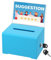 myourvann Acrylic Spendenbox Losbox Abschließbare Aufbewahrungsbox mit Einstecktafel für Abstimmungen, Gewinnspiele, Wettbewerbe - Blau