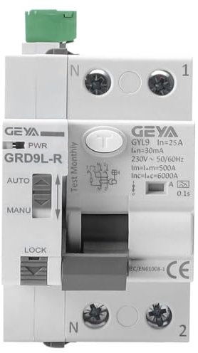 Differenziale Superimmunizzato Riarmabile SI 2P 25A 30mA 6Ka TIPO A. Interruttore differenziale Auto Riarmabile Super immunizzato. Interruttore automatico di riarmo rotaia Din.