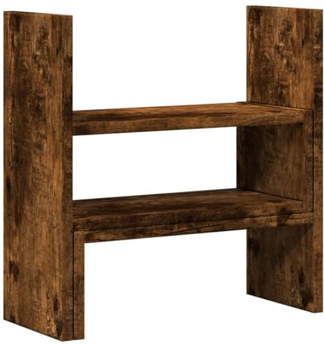 vidaXL Schreibtisch Organizer, Bücherregal Verstellbar Pflegeleicht, Schreibtischregal für Büro Wohnzimmer Küche, Tischregal, Räuchereiche Holzwerkstoff