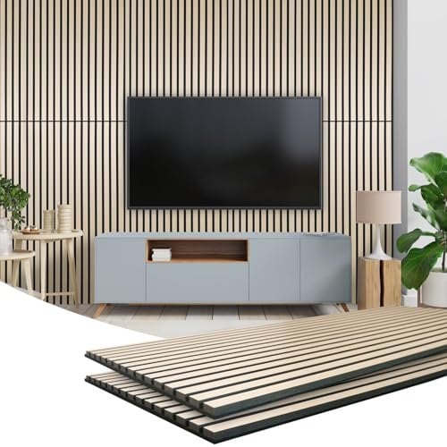 SK Studio Akustikpaneele Holz 1 Stück Schallabsorber Holzpaneele Wand in verschiedenen Wandverkleidung für Wohnzimmer, HomeBüros & Studio, Eiche, 120 x 60 cm