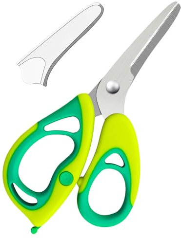 CCR Kinderschere,Bastelschere mit Scheide für Kinder ab 5 Jahren,Küchenschere Klingen Aus Rostfreiem Stahl Und Griffe mit Weichem Griff, Geeignet für Den Gebrauch in Schule KüChe und Zuhause