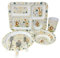 Little Moments Dinner Set 5 Piece Kids Dinner Set Tableware Lunch Reusable Plate Cutlery Bowl Tumbler Cup Tray Lightweight Premium Dinnerware Set HTUK