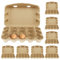 Foppla 20/30 pezzi cartoni per uova di pasta di carta cartoni vuoti per uova creative 3 x 5 stili cartoni per uova di pollo riutilizzabili scatole per uova di casa cucina cortile conservazione (30