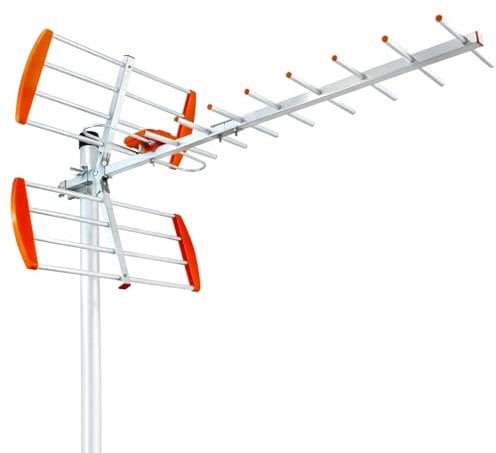 Antenna TV - Antenna TV Esterna con Lunga Portata – Facile Installazione, Supporto per Segnali 4K e DVB-T/DVB-T2, Cavo Coassiale da 8M