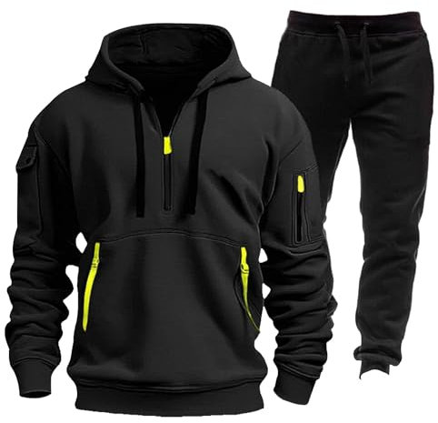 Generisch Herren Y2K Tracksuit - Baggy Jogginganzug 4XL für Männer - Laufbekleidung, Winter Freizeitanzug aus Baumwolle - Fussball Trainingsanzug