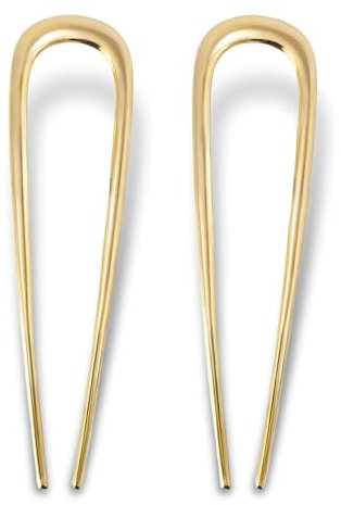2 piezas de pelo pinza de moño de metal dorado para mujer, pic a moño para moño