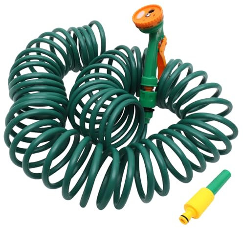 iplusmile 10m Tubo Estensibile Da Giardino Tubo Flessibile Retrattile Per Irrigazione e Lavaggio Auto Materiale Resistente e Facile Da Riporre Per Giardini e Pulizia Esterna Multiuso Per
