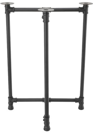 YILIKISS 2 Stück Tischbeine Metall, Schwerlast Stahl Schreibtisch Beine, Tischkufen Schwarz und Schrauben, Bodenschoner, Trapez Tischgestell für Moderne Couchtisch, Esstisch, Wohnzimmertisch