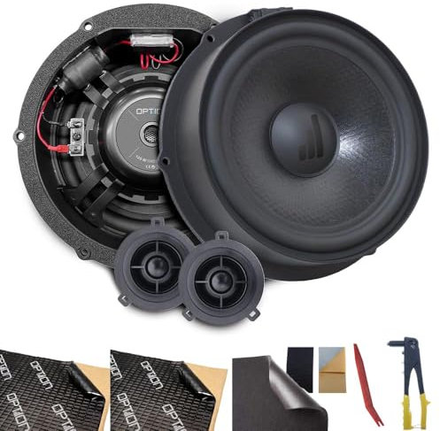 Option Lautsprecher Kit kompatibel mit Skoda Superb IV (Typ 3Y, Baujahr ab 2023) inkl. Dämmung & Werkzeug - 100% Plug & Play 18cm Kompo-Lautsprecher