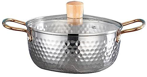 UTHCLO Edelstahl Kochtopf Nudeltopf Topf Mit Deckel Doppelgriff Für Camping Wandern Ausflüge Zum Kochen Von Nudeln Ramen Suppe Eier