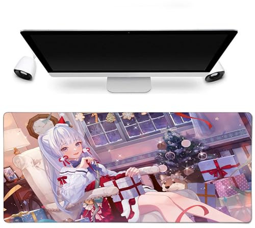 Sublymes Genshin Ayaka Gaming-Mauspad – XXL 800 x 400 mm, wasserdichte Oberfläche, rutschfeste Unterseite, genähte Kanten, ideal für Fans & RPG-Spieler