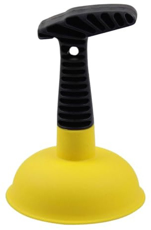 FOMIYES Kitchen Sink Plunger Handheld Drain Cleaner with Yellow Rubber Suction Cup Powerful Sewer and Closestool Cleaning Tool for Home Kitchen and Bathroom Use