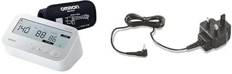 OMRON X4 Connect AFib, Upper Arm Blood Pressure Monitor, Hypertension Monitoring, Atrial Fibrillation Detection + OMRON HHP-CM01 Universal Power Adapter