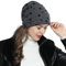 DonDon Mütze Damen Wintermütze Slouch Beanie gefüttert mit Stern Print dunkelgrau
