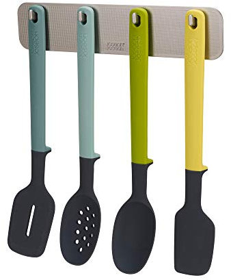 Joseph Joseph DoorStore Ensemble de 4 ustensiles de cuisine Elevate Silicone avec support de rangement intégré pour placard