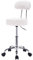 eSituro SBST0182 1 x Arbeitshocker Rollhocker Drehhocker, höhenverstellbar & 360° drehbar, mit gepolsterter Rückenlehne, aus hochwertigem Kunstleder, Weiss