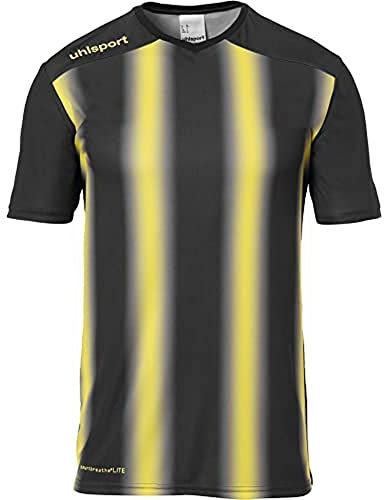uhlsport Herren Trikot Stripe 2.0 Kurzarm, schwarz/limonengelb, S, 100220512