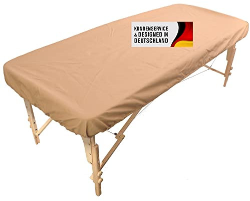 Promafit® Ayurvedaliege Bezug - Wasser- & Ölabweisender Schutzbezug aus Polyurethan mit Gummizug – Ideal für Massagen & Ayurveda-Therapien (Beige)