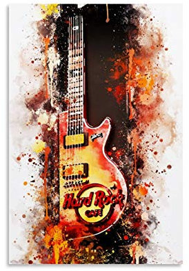WERTF Rock Star Poster NYC Hard Rock Cafe Poster Dekorative Malerei Leinwand Wandkunst Wohnzimmer Poster Schlafzimmer Gemälde 40 x 60 cm
