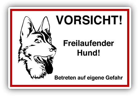 Vorsicht Hund Schild 20x30cm aus stabiler Hartschaumplatte in 3mm Stärke - mit UV-Schutz und witterungsbeständig