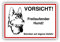 Vorsicht Hund Schild 20x30cm aus stabiler Hartschaumplatte in 3mm Stärke - mit UV-Schutz und witterungsbeständig