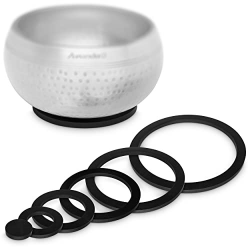 Juego de anillos en forma de O para cuencos tibetanos para mayor estabilidad y mejor resonancia, 6 anillos de goma de Ø 3 a 13 cm para cuencos tibetanos muy pequeños a muy grandes