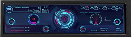 Septpenta 8.8 Inch IPS Display, 1920X480 60HZ HD IPS Screen CPU GPU SSD Data Temperature Monitor, Brightness Adjustment 360° Rotated for RPi for Linux for Windows for AIDA64